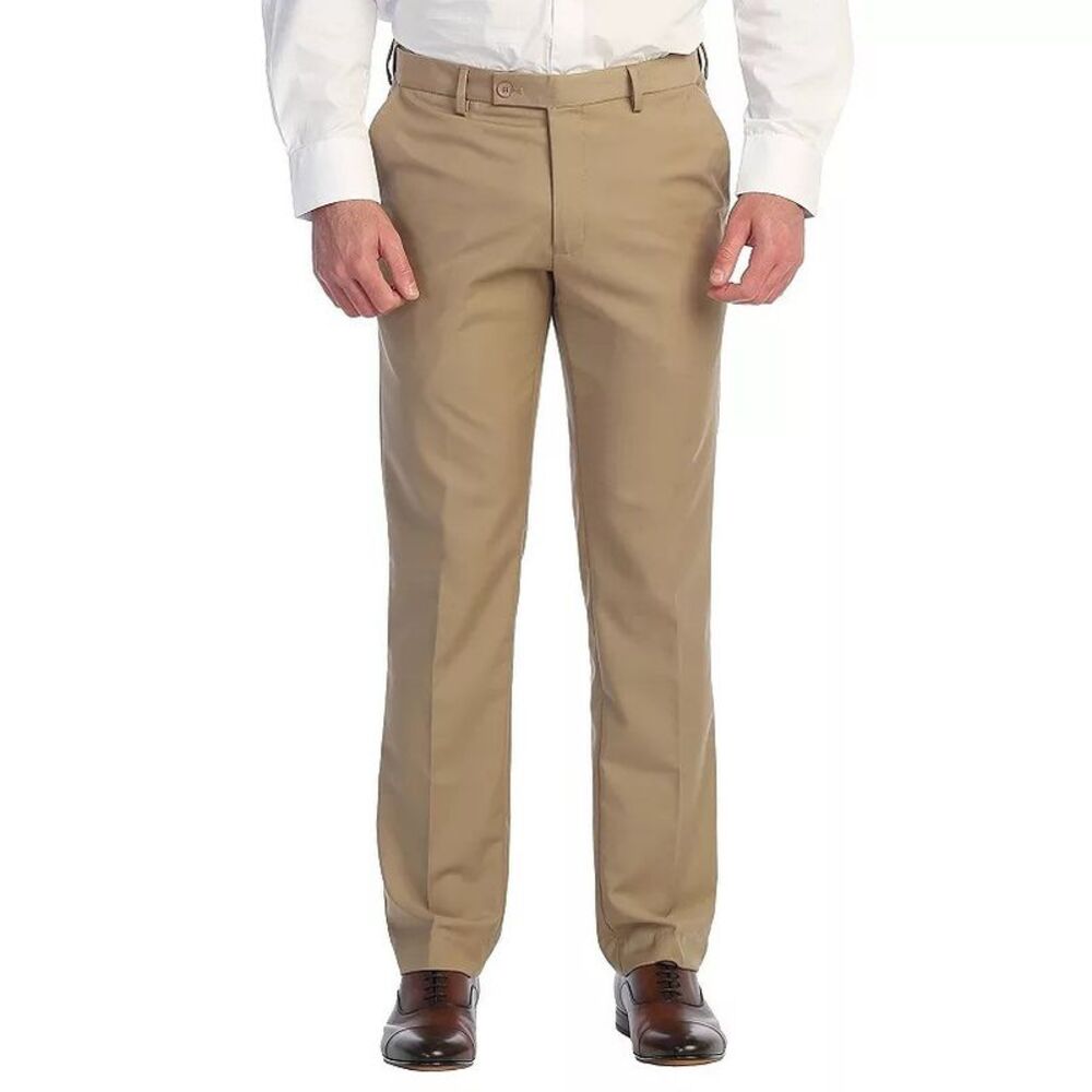 Gioberti Mens Expandable Waist Straight Leg Slacks Dress Pants, NWT